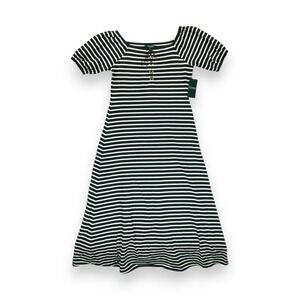 NWT Lauren Ralph Lauren Striped Off-the-Shoulder Maxi Dress Size‎ Medium Women's